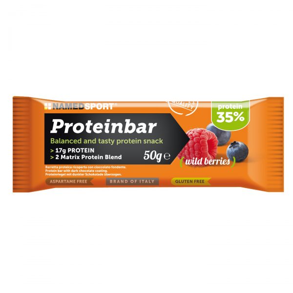 Μπάρα πρωτεΐνης με 30% πρωτεΐνη γάλακτος, χαμηλή σε ζάχαρη, με ηλιέλαιο ψυχρής πίεσης, επικαλυμμένη με μαύρη σοκολάτα.